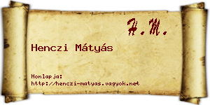 Henczi Mátyás névjegykártya