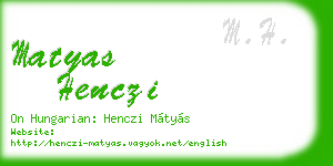 matyas henczi business card