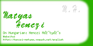 matyas henczi business card